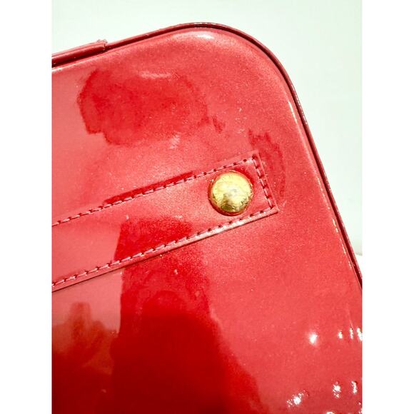 Louis Vuitton Pomme D’amour Monogram Vernis Alma MM Satchel Bag Fiery Red - Picture 12 of 12